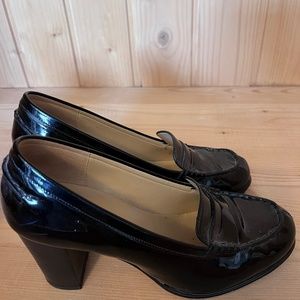 Michael Kors Black Patent Leather High Heel Loafer